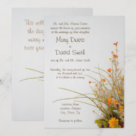 Brölloksinbjudan till vitträblommor inbjudningar