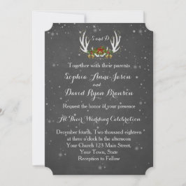 Brölloksinbjudan till Winter Antlers Chalkboard Inbjudningar
