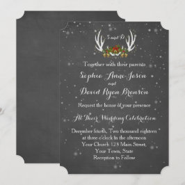 Brölloksinbjudan till Winter Antlers Chalkboard Inbjudningar