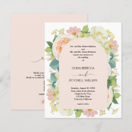 Brölloksinbjudningar för Blommigt av budget QR-kod