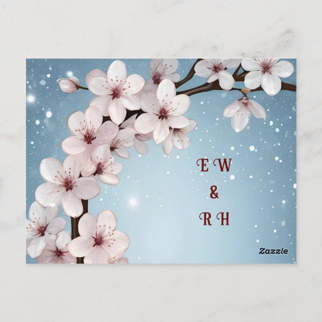 Brölloksinbjudningar för elegantens Blommigt Blomm Vykort (Baksida)