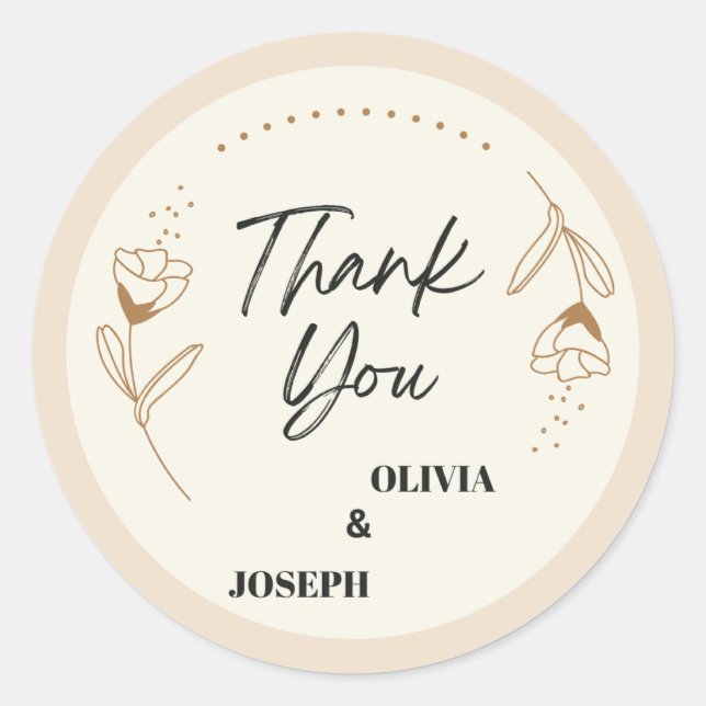 Bröllokslim Runt Klistermärke (Framsida)