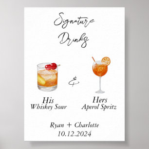 Bröllollskavaj - Hans och hennes signaturcocktails Poster