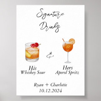 Bröllollskavaj - Hans och hennes signaturcocktails Poster