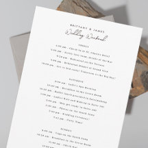 Bröllomshelgens Program