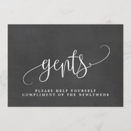 Bröllomsskylt för herrtoalett - Vacker kalligrafi Meddelande