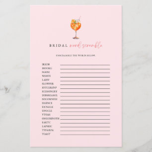 Bröllomsspel med rosa spritz-ordklubbning