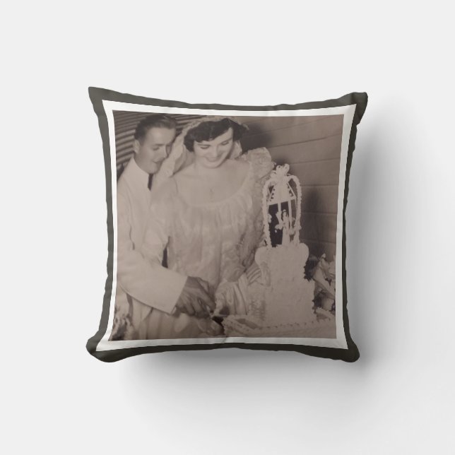 Bröllop 10 Photo Instagram Collage slate grått Kudde (Framsida)