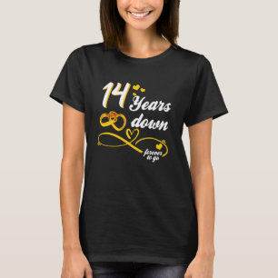 Bröllop 14 år ner för alltid på väg oändlig kärlek t shirt