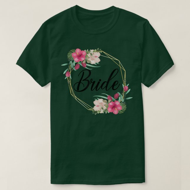 Bröllop 2022 Bride Flowers Förlovning säger ja T Shirt (Design framsida)
