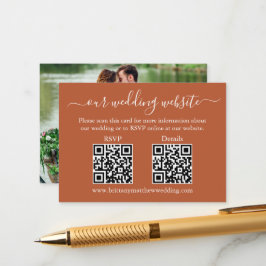Bröllop 2 QR OSA Information om Photo Terracotta Tilläggskort