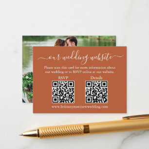 Bröllop 2 QR OSA Information om Photo Terracotta Tilläggskort