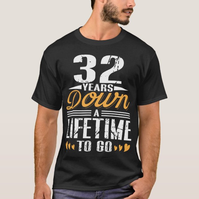 Bröllop, 32 år nedåt t shirt (Framsida)