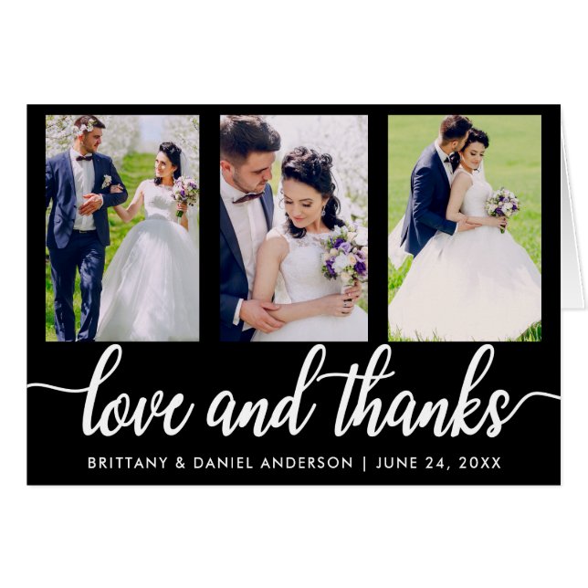 Bröllop 3 Photo Kärlek och tack i vänteläge Hälsningskort (Framsidan Horizontal)