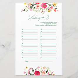 Bröllop A till Z-spel | Möhippa för Bright-Blommig