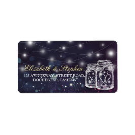 Bröllop Adress Chic Mason Burk Lila String Light Adressetikett
