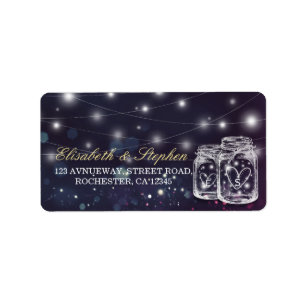 Bröllop Adress Chic Mason Burk Lila String Light Adressetikett