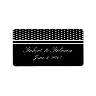 Bröllop Adress eller favoritetikett, Polka dots Adressetikett