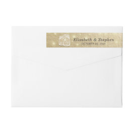 Bröllop Adress Mason Burk String Ljus guldolja Etikettband