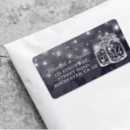 Bröllop Adress Mason Burk String Ljus marinblått m Adressetikett