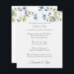 Bröllop Adress Önskemål Blue Watercolor<br><div class="desc">Råd från bröllop och önskemål pappra lakan för dina gäster som dekoreras med vackra blåblommor. Vilket underbart sätt att minnas din speciella dag.</div>