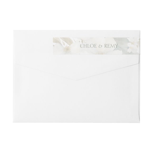 Bröllop-adressetikett för returadress för vattenfä etikettband (Baksidan)