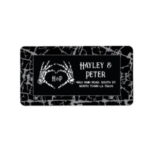 Bröllop Adressetiketter Stickers Skeleton Heart