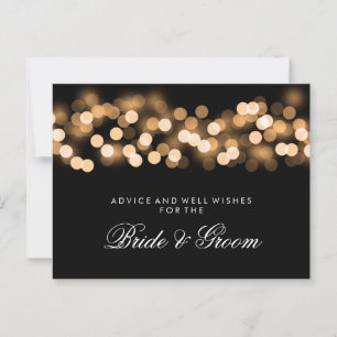Bröllop Advice Card Guld Hollywood Glam Rådkort