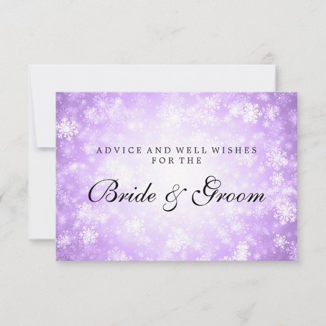 Bröllop Advice Card Lila Winter Wonderland (Framsida)