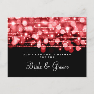 Bröllop Advice Card Party Sparkles Red Vykort
