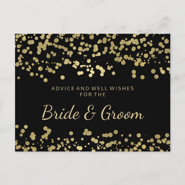 Bröllop Advice Gold Foil look Confetti Rådkort (Framsida)