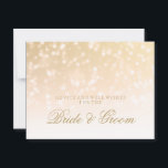 Bröllop Advice Guld Bokeh Gnistra Ljus Rådkort<br><div class="desc">Elegant möhippa/möhippa Bröllop Advice Card för bruden och brudgummen med gul Guld Bokeh Gnistra Ljus och anpassningsbar text.</div>