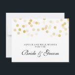 Bröllop Advice-kort Faux guldfoil Glitter Ljus Rådkort<br><div class="desc">Elegantens möhippa/möhippa " Bröllop Advice Card " för bruden och brudgummen med glamorös Faux Gold Foil Glitter Ljus och anpassningsbar text. Imponera på din familj och dina vänner med den här snyggten och den moderna designen. Helt anpassade! Lätt att använda och lätt att anpassa. Ordna i dag!</div>