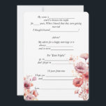 Bröllop Advice Peach Fuzz Watercolor Flowers Rådkort<br><div class="desc">Lustigt att kommentera,  kort till dina gäster i bröllop. Vackra,  vattenfärgade persilja rosa blommor på vit bakgrund. Anpassa text till alla fånig,  roligtar och kommentarer som du vill ha.</div>