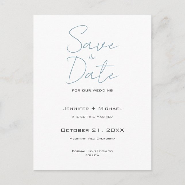 Bröllop Äktenskap Minimalistisk Kalligrafi Skrift Meddelande Vykort (Framsida)