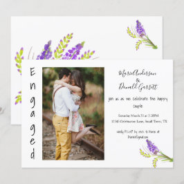 Bröllop Akvarell Lavendel och Grön Blommig Meddelande