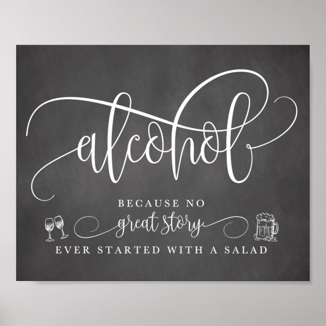 Bröllop Alcohol Pub Sign Poster (Framsidan)