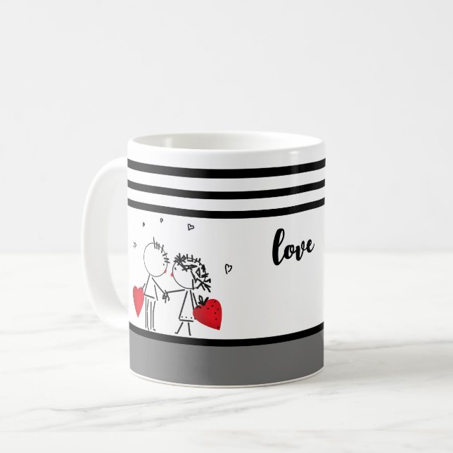 Bröllop, Alla hjärtans dag Sockor Kaffemugg (Framsida vänster)