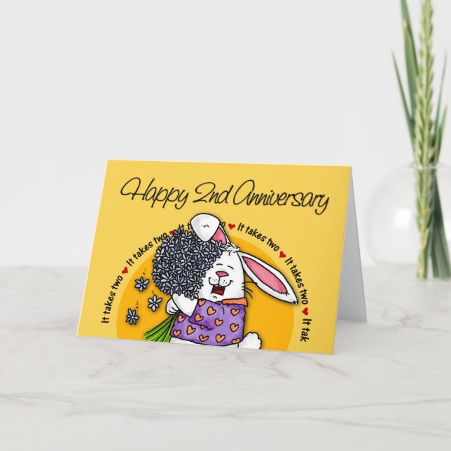 Bröllop - andra årsdagen Lycklig Kort (Framsida)