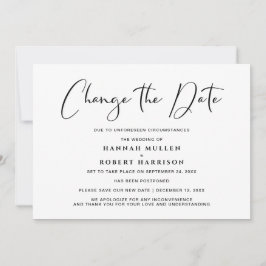 Bröllop Ändra datum Utsatt Svart Vitt Meddelande