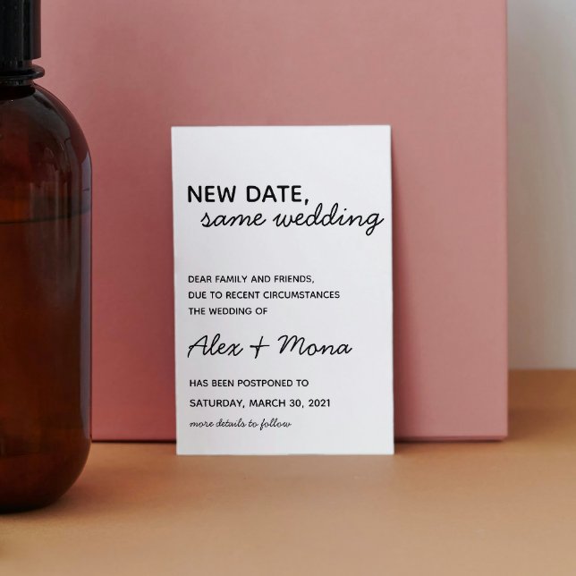 Bröllop Ändra Datum Vykort (Skapare uppladdad)