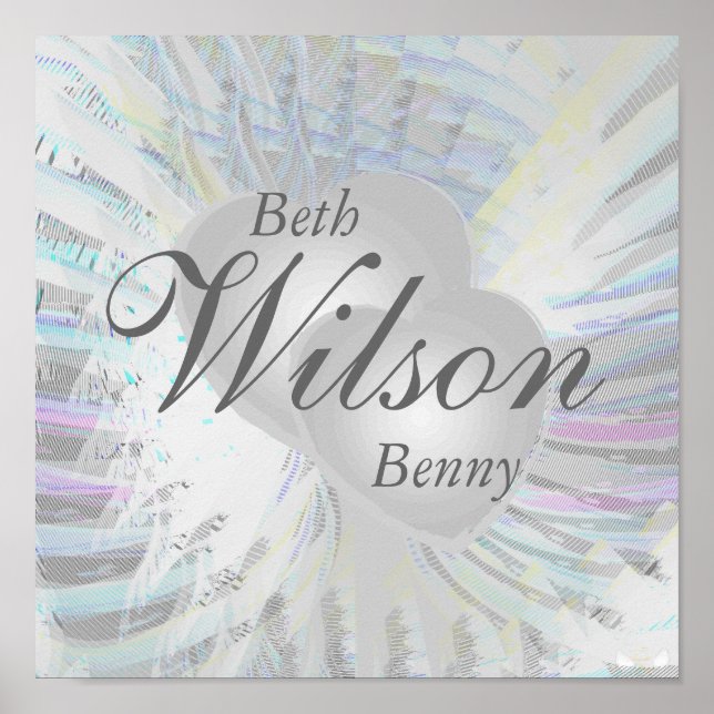 Bröllop Angelic Vingar Parly Hearts Poster (Framsidan)