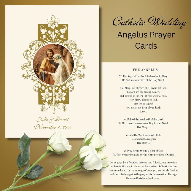 Bröllop Angelus Prayer Betrothal Virgin Mary Tilläggskort (Skapare uppladdad)