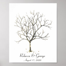 Bröllop Anpassade Fingerprint Träd Poster