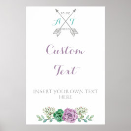 Bröllop-Anpassningsbar, binansk blomma Poster