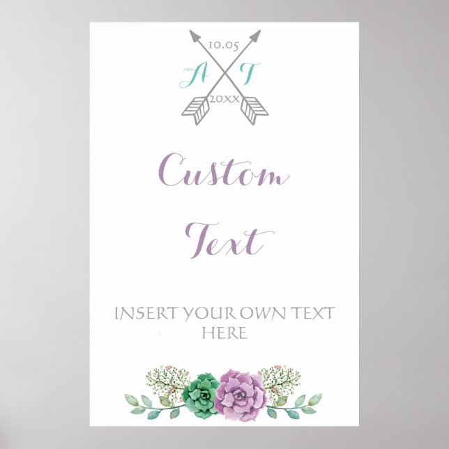 Bröllop-Anpassningsbar, binansk blomma Poster (Framsidan)