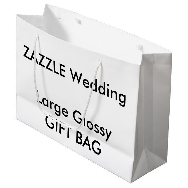 Bröllop Anpassningsbar GLOSSY Gift Bag STOR 12,5 x (Framsidan Vinklad)
