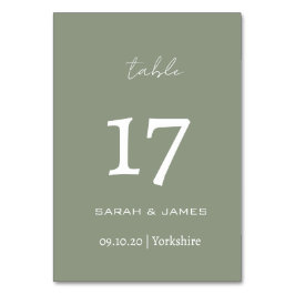 Bröllop-Anpassningsbar med minimalistisk Grönt Bordsnummer