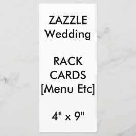 Bröllop Anpassningsbar Menu & Program Cards 9"x4"-