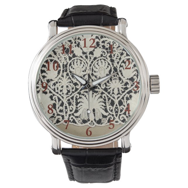 Bröllop Antique Snöre Linen White Classic Söt Armbandsur (Framsida)